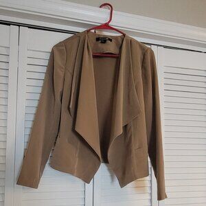 Forever 21 Vintage Y2K Camel Tan Long Sleeve Waterfall Blazer Size Small